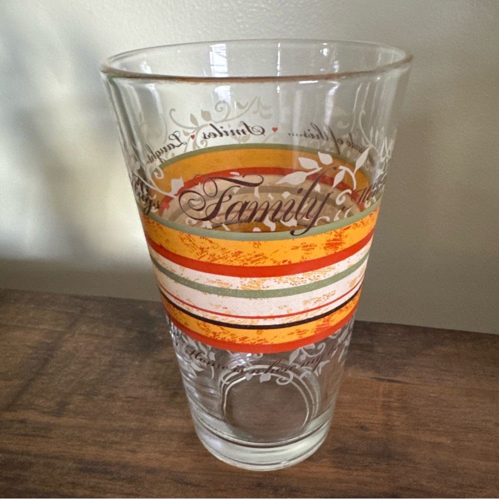 Vintage Libby MCM Family Friends & Home Striped Tumbler 14 OZ Set of 1 Retro - Picture 3 of 6